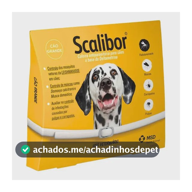 Coleira Antiparasita Scalibor 65 cm Proteção 4 Meses Pulgas e Mosquitos