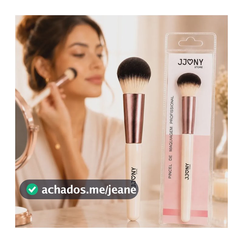 Pincel Profissional Para Pó Rosa Claro Rosto Maquiagem Rosa-claro