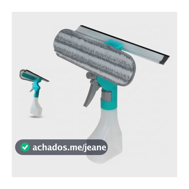 Kit Limpa Vidros 3 Em 1 Spray Microfibra E Rodo Profissional
