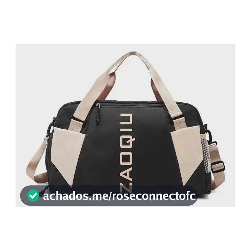 Bolsa de Viagem de Mão Grande Preta para Bordo e Academia