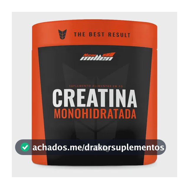 New Millen Creatina Monohidratada Pote 300gr Sabor Sem sabor