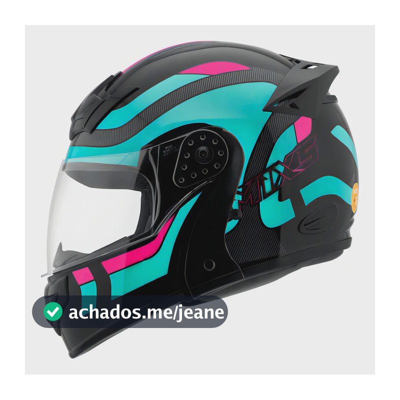 Capacete Robocop Escamoteável Fechado Mixs Gladiator Delta S Cor Azul Rosa Brilhante Tamanho do capacete 60