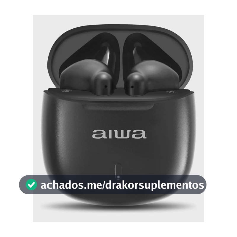 Fone de Ouvido Eardbud AIWA AWS-EB-05-B Bluetooth IPX4 24 Horas de bateria