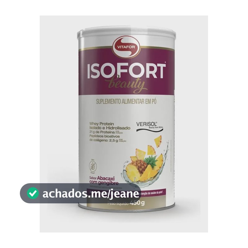 Isofort Beauty Whey Abacaxi Com Gengibre 450g Vitafor Abacaxi Com Gengibre