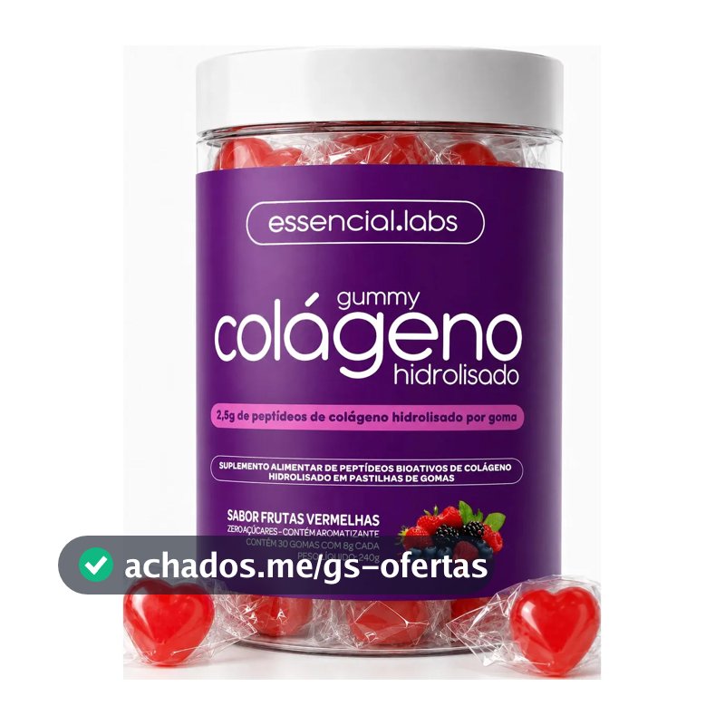 GUMMY de COLÁGENO VERISOL® Sabor Frutas Vermelhas com 2,5g de Peptídeos Bioativos por Gummy e Tecnologia Alemã - 30 Doses