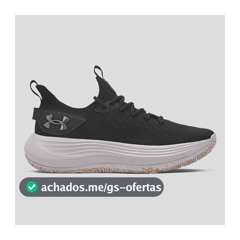 Tênis Masculino Hooper Under Armour Black/white/metpewter Liso 42