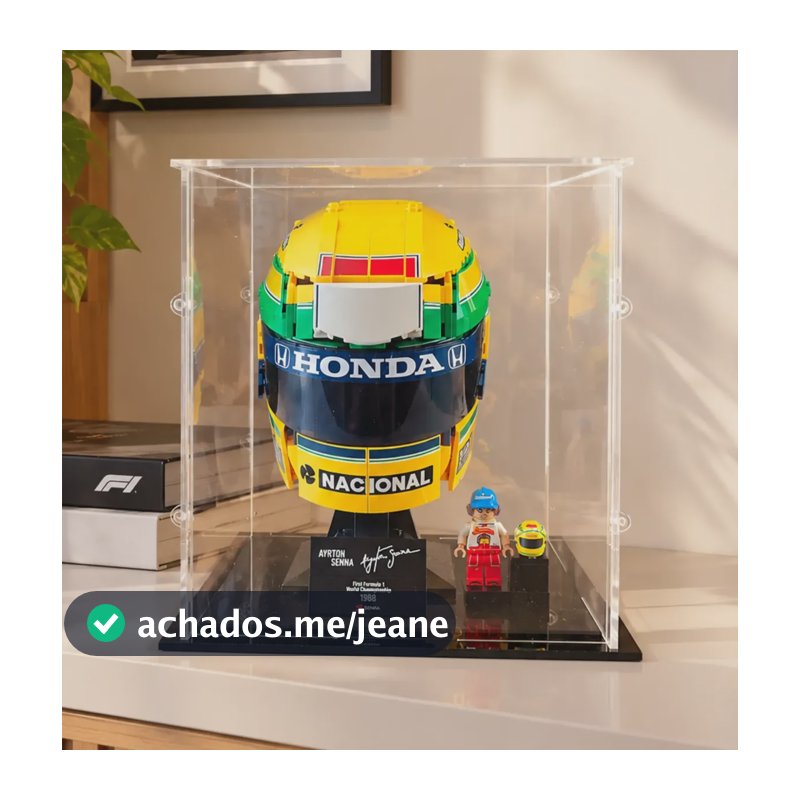 Expositor Capacete Para Lego Senna Acrílico Cristal 3mm Cristal