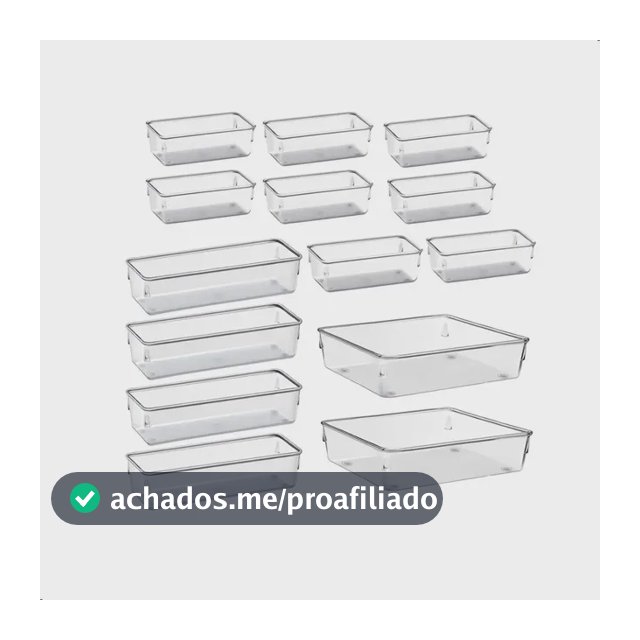 Kit Organizadores Com 14 Multiuso Gavetas Empilhavel