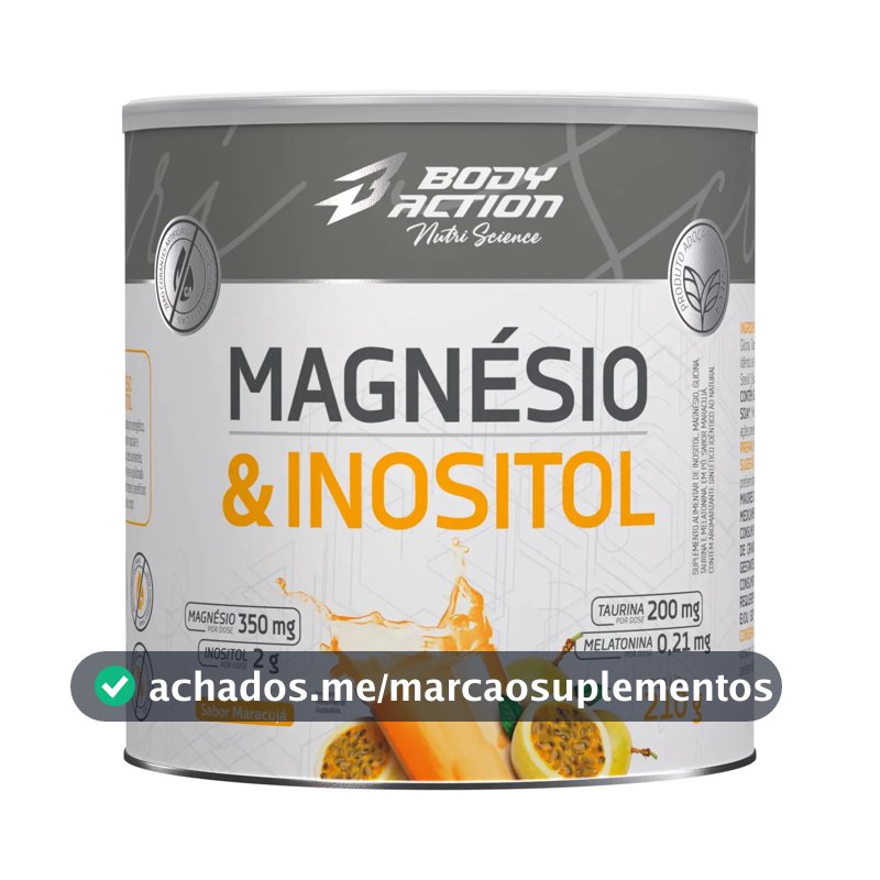 Mineral/Vitamina Bodyaction Nutri Science Magnésio E Inositol Taurina Melatonina 210g em pó sabor Maracujá x 210g