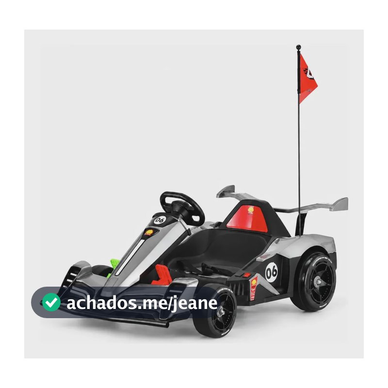 Kart Elétrico Infantil 24v Com Controle Remoto 50kg Cinza