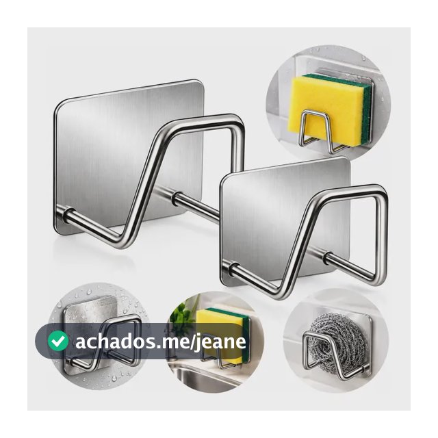 Kit 2 Suporte Porta Esponja Para Pia Cozinha Aço Inox Prata Prateado