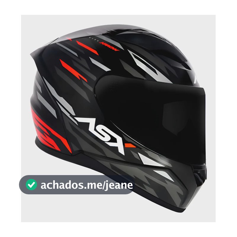 Capacete para moto integral ASX City Arrow grafite brilhante tamanho P (56)