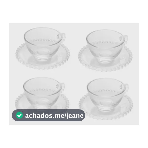 Conjunto de canecas Wolff Rojemac CHA de vidro transperente forma de cilindrico capacidade 180mL de 4 U