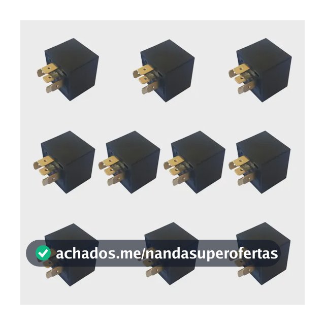 Kit 10 Relê Auxiliar 5 Pinos Universal 40a Vidro Eletri
