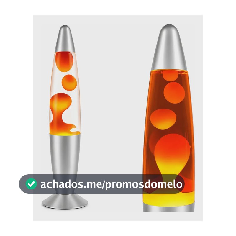 Luminária Lava Bolha Todas As Cores Decoração Retrô Com Luz Cúpula Laranja Estrutura Prata