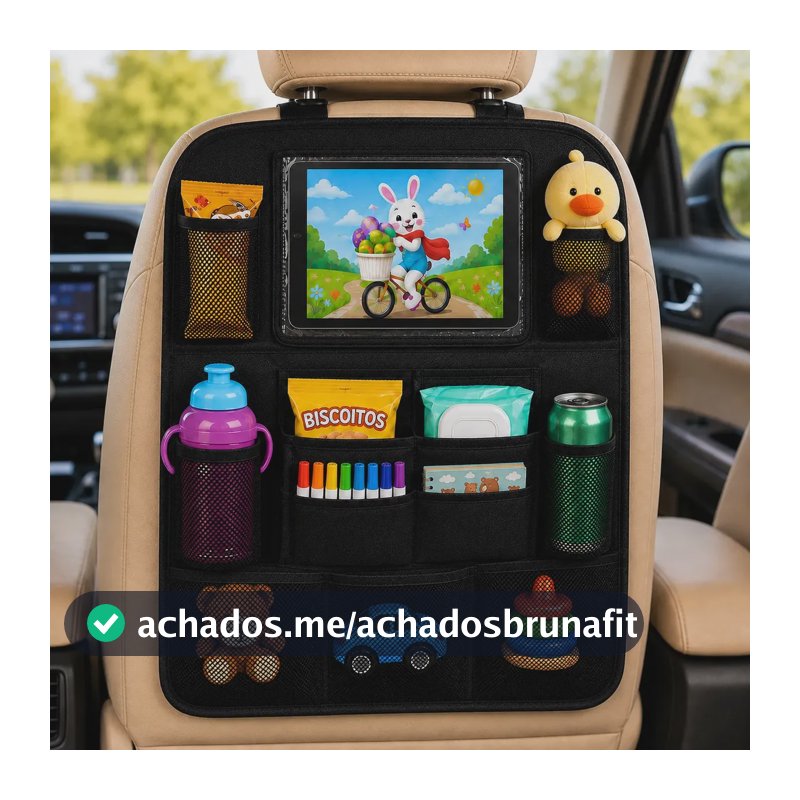 Organizador De Carro Banco Traseiro Porta Treco Tablet Bolso