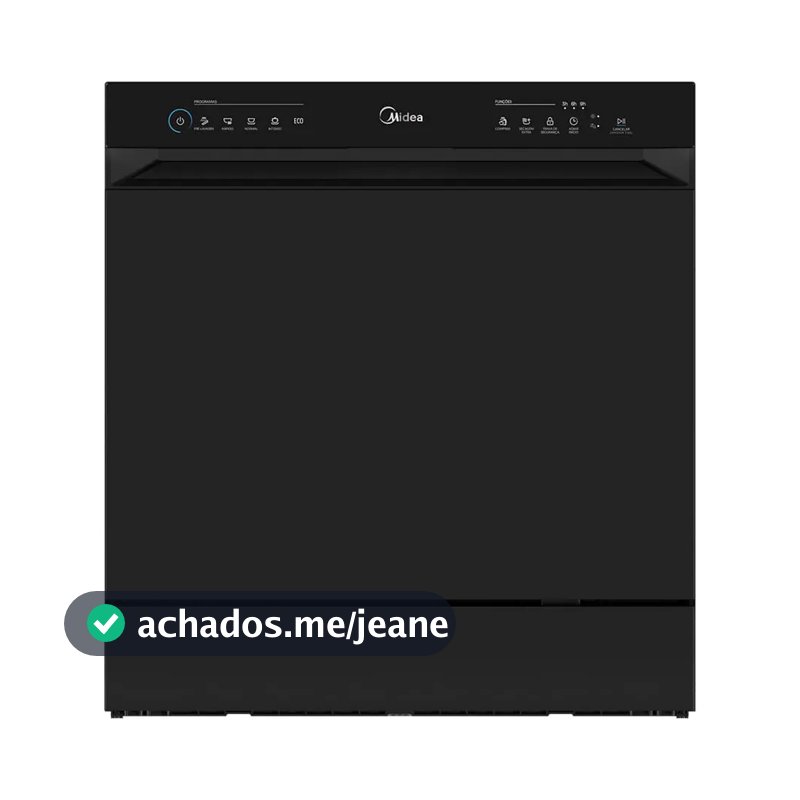 Lava Louças 8 Serviços Preta Touch Plus Midea Preto