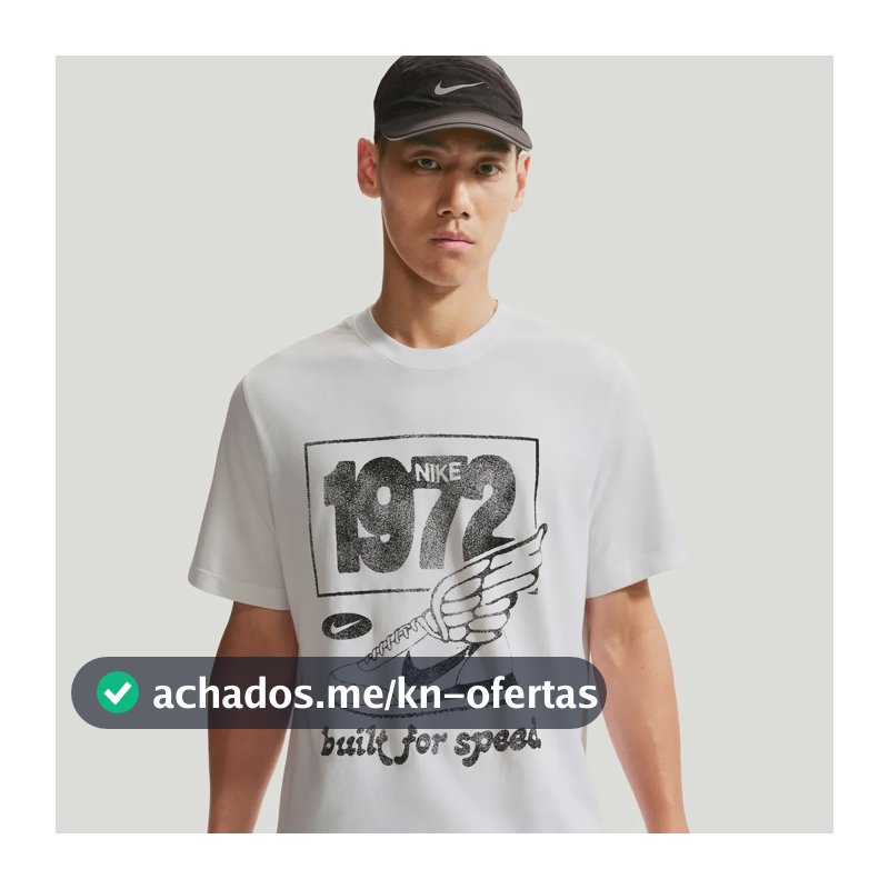 Camiseta Dri-fit Nike Run Dna Masculina Branco/preto P