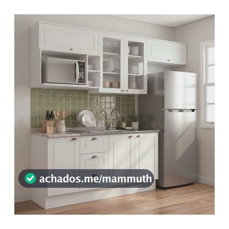 Cozinha Compacta 6 Peças Com Aéreo Para Micro-ondas Emily Branco Hp/calcare