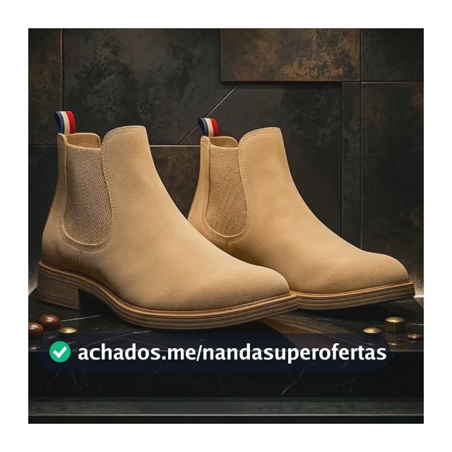 Botina Chelsea Masculina Camurça Bico Estilo Country