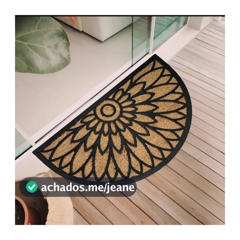 Kapazi Capacho Fibra De Coco 45cm X 75cm Comprimento 75 Cm Desenho Do Tecido Flor De Lotus Largura 45 Cm