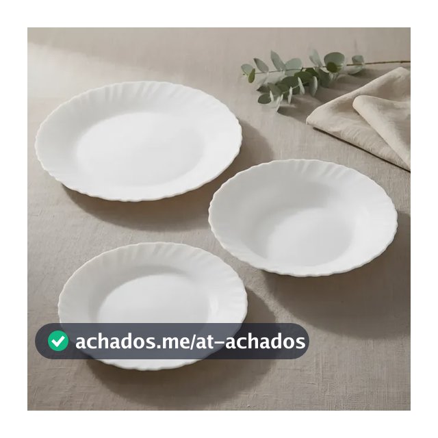 Aparelho De Jantar 12 Peças Opaline Jogo Pratos Mesa Posta Branco