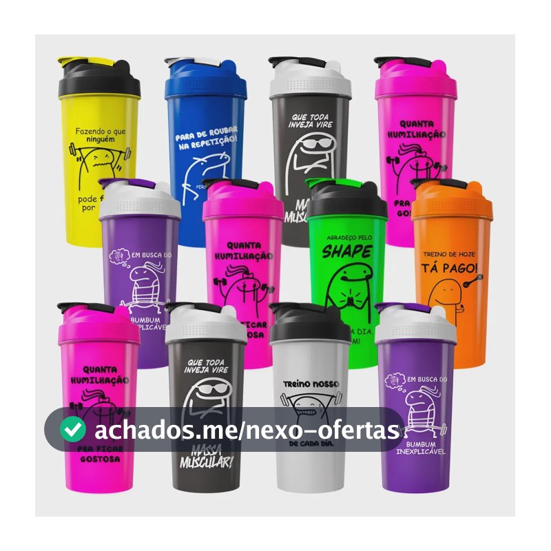 Kit 12 Coqueteleiras Memes Academia Treino 600ml Atacado Mescladas