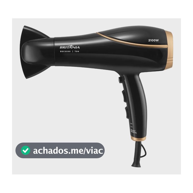 Secador de Cabelos Britânia 3 Temperaturas 2100W BSC2250 Bivolt