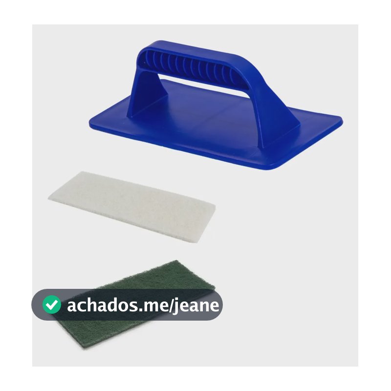 Kit Suporte Mop Lt Manual Azul + 1 Fibra Verde E 1 Branca Azul