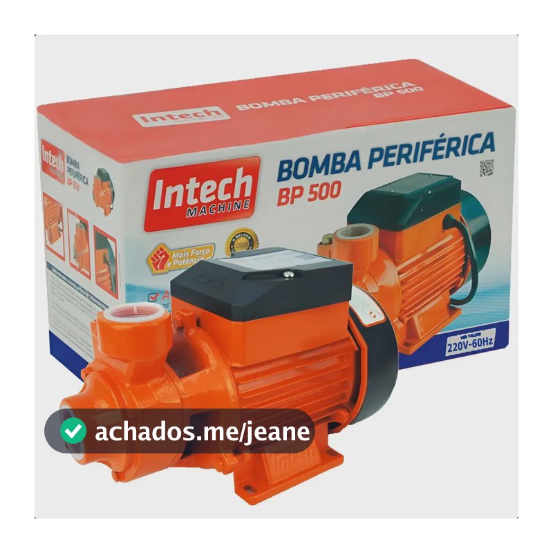 Bomba d'água periférica Intech Machine BP500 laranja 60 Hz Monofásica