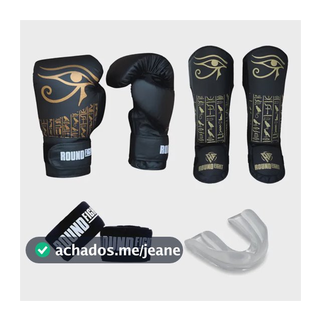 Kit Muay Thai Kickboxing Luva Bandagem Bucal Caneleira Egito
