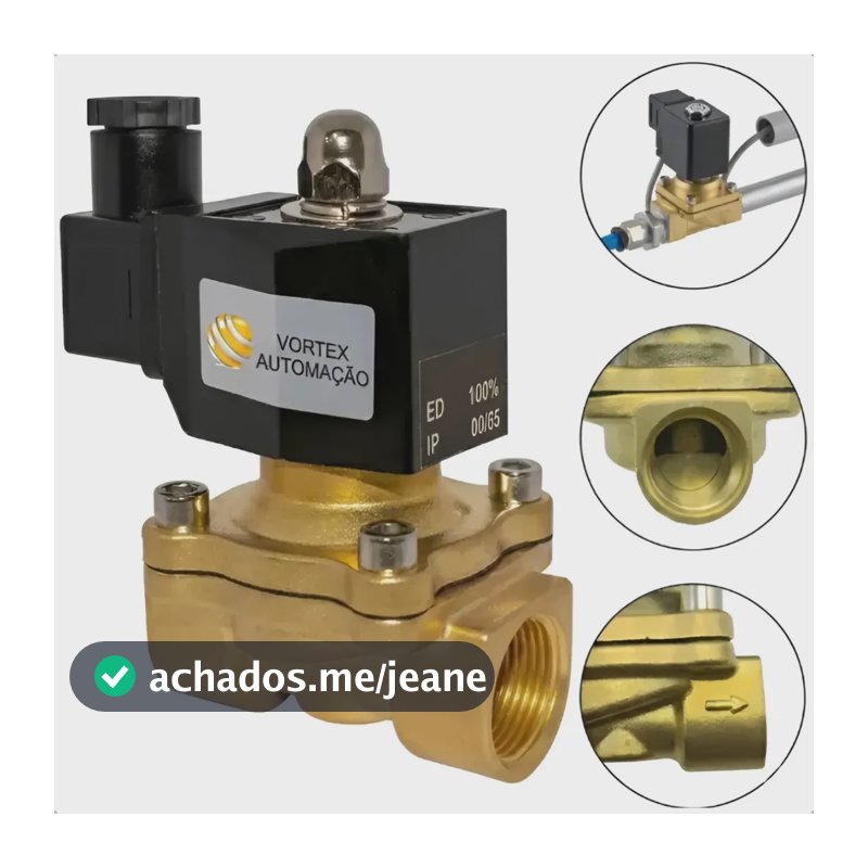 Válvula Solenóide 2/2 Vias N. Fechada 3/4 Água/óleo/ar 220v  220v