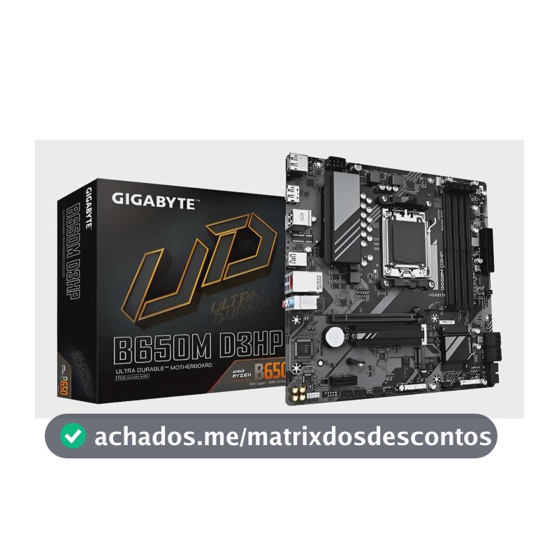 Placa-mãe Gigabyte B650m D3hp 4x Ddr5 Am5 Matx M.2 Preto Única