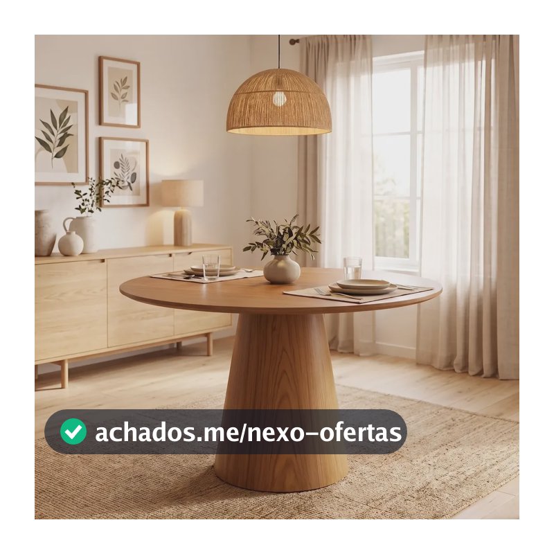Mesa De Jantar Base Cone Em Madeira Laminada 120cm Fb Amadeirado