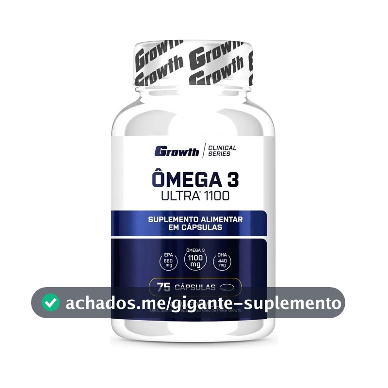 Ômega 3 Ultra 1100 Óleo De Peixe 75 Softgel Growth Sem Sabor