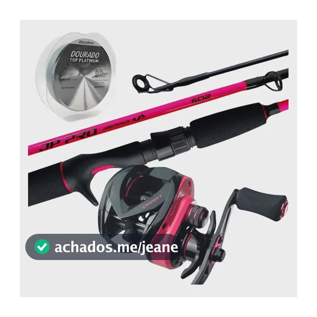 Kit Jau Pesca Carretilha Slin Pro Bg + Vara 17/20lbs + Linha
