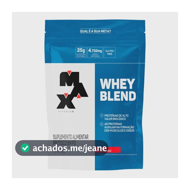 Whey Blend Refil 900g Max Titanium Sabor Morango