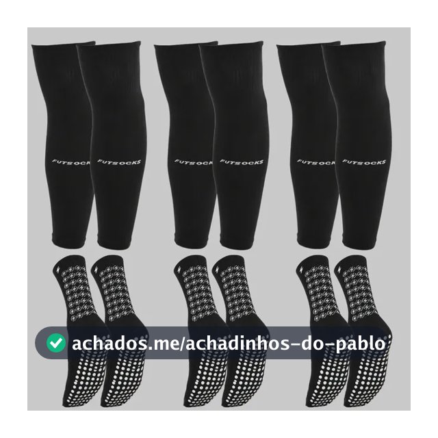 Kit 3 Pares De Meia Antiderrapante + Meião Cortado Canelito