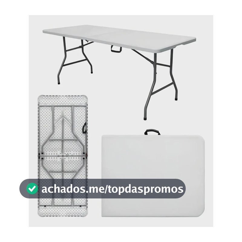 Mesa Dobrável Vira Maleta Com Alça Portátil 1.80m Para Camping Pesca Jardim Área Externa Ou Interna Salão De Festas Gourmet Cor BrancoLuvinco