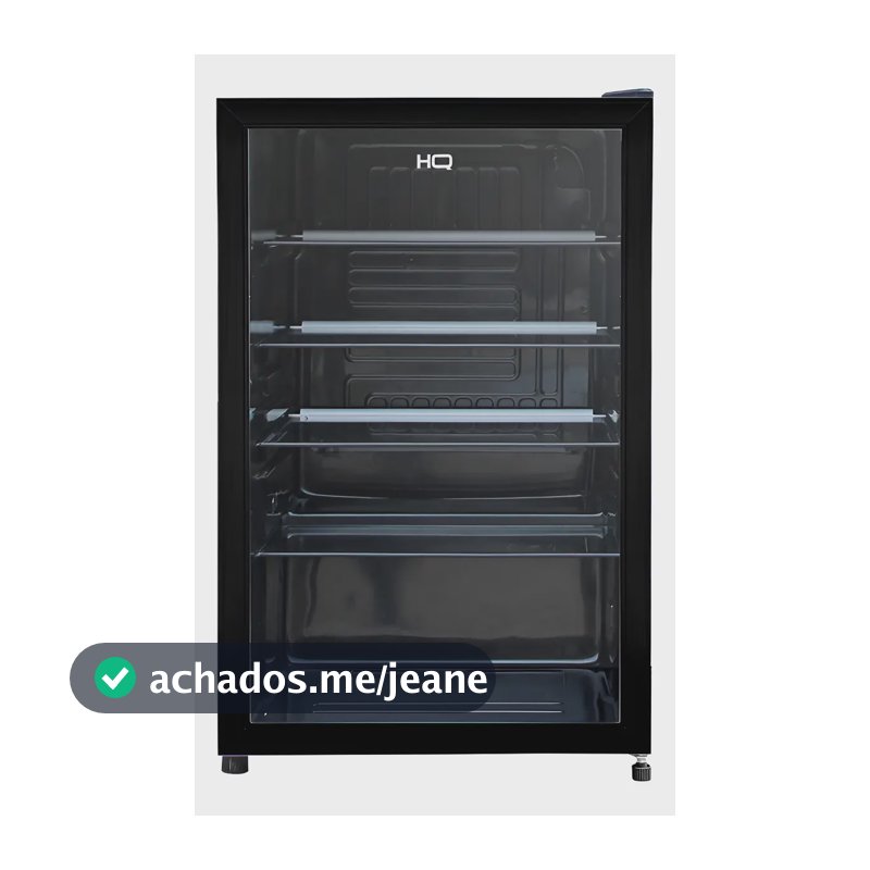 Frigobar Expositor Vertical Hq Vid Duplo 130l Pt Hq-130fbpvl Preto