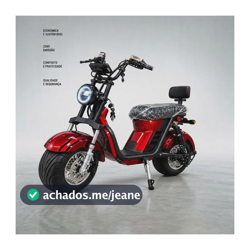 Scooter Elétrica Estilo Com Pneu Largo Conforto E Mobilidade Vermelho