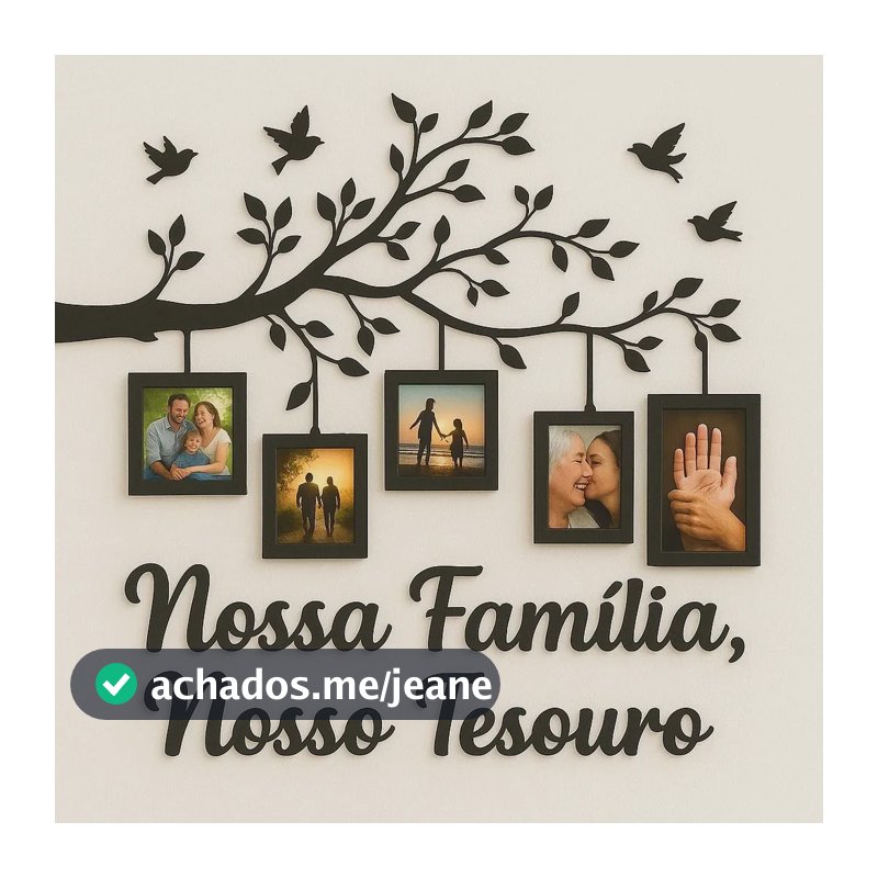 Quadro Arvore Da Vida Nossa Familia Nosso Tesouro 70x40cm Preto