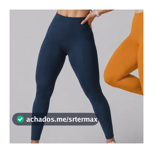 Kit 2 Calça Canelado Premium Cintura Alta Sem Costura Treino