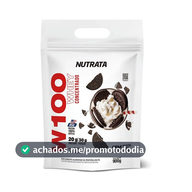 Proteína Nutrata W100 Whey Concentrado Em Pó Sabor Biscoitos X 900g