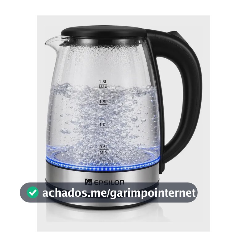 Chaleira Eletrica Vidro Epsilon Eps-2906 Esquentar Agua Leit 127v