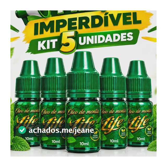 Óleo De Menta 10ml Natural Aromaterapia Mentol - 5 Unidades