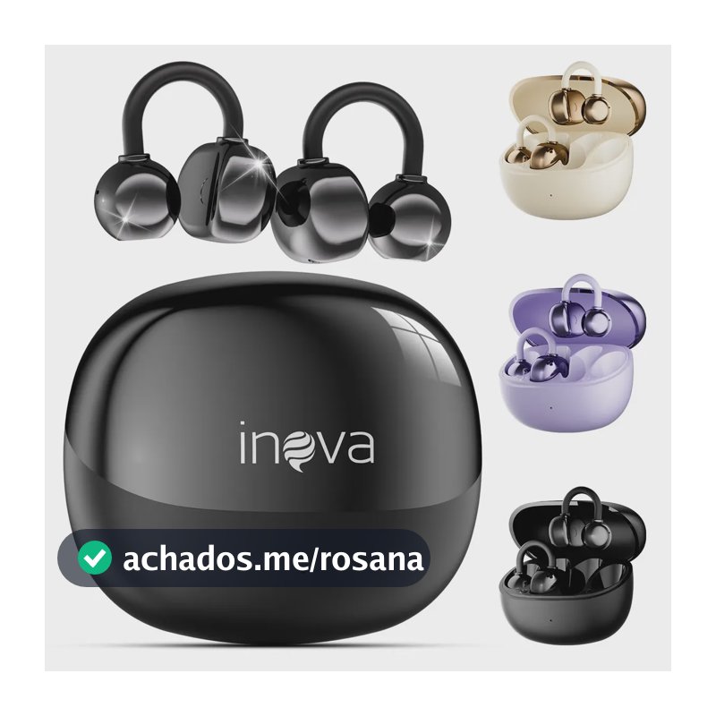 Fone de Ouvido sem Fio Inova Cases Clip-ear Bluetooth IPX6 para Esportes e Chamadas