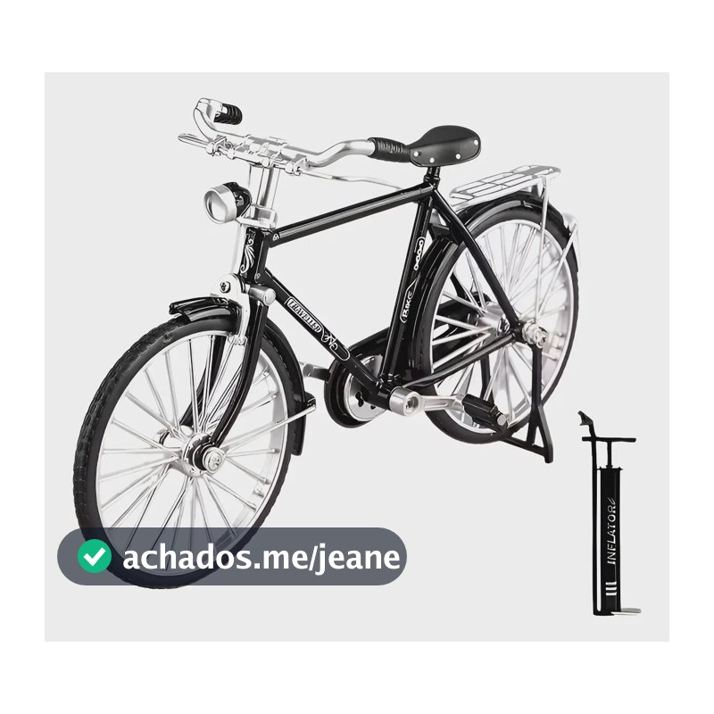 Miniatura Bicicleta Metal Vintage Preto Escala 1:10 Coleção Preto