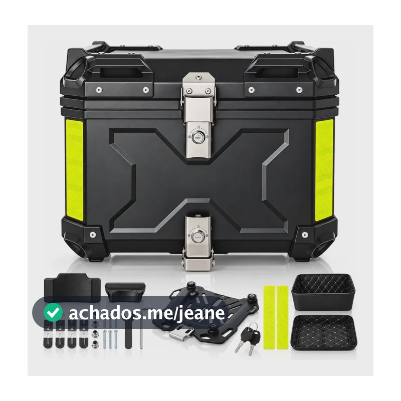 Top Case Baú Bauleto 45l Abs Motos Universal 45 Litros Preto Preto