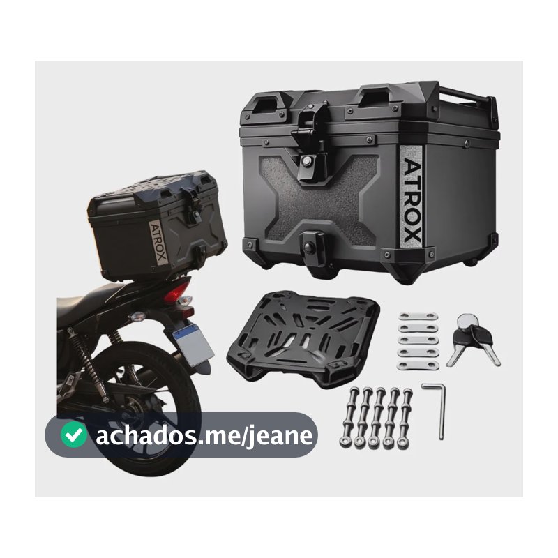 Baú Bauleto Moto Universal 45 Litros Com Trava Antifurto
